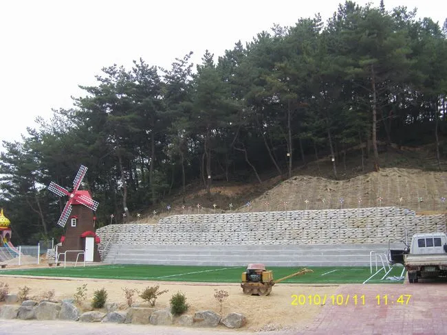 절개지 정면 전경 시공 현장